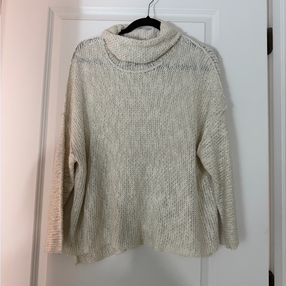 Altar'd State Cream Open Knit Cowl Neck Sweater Womens Medium‎